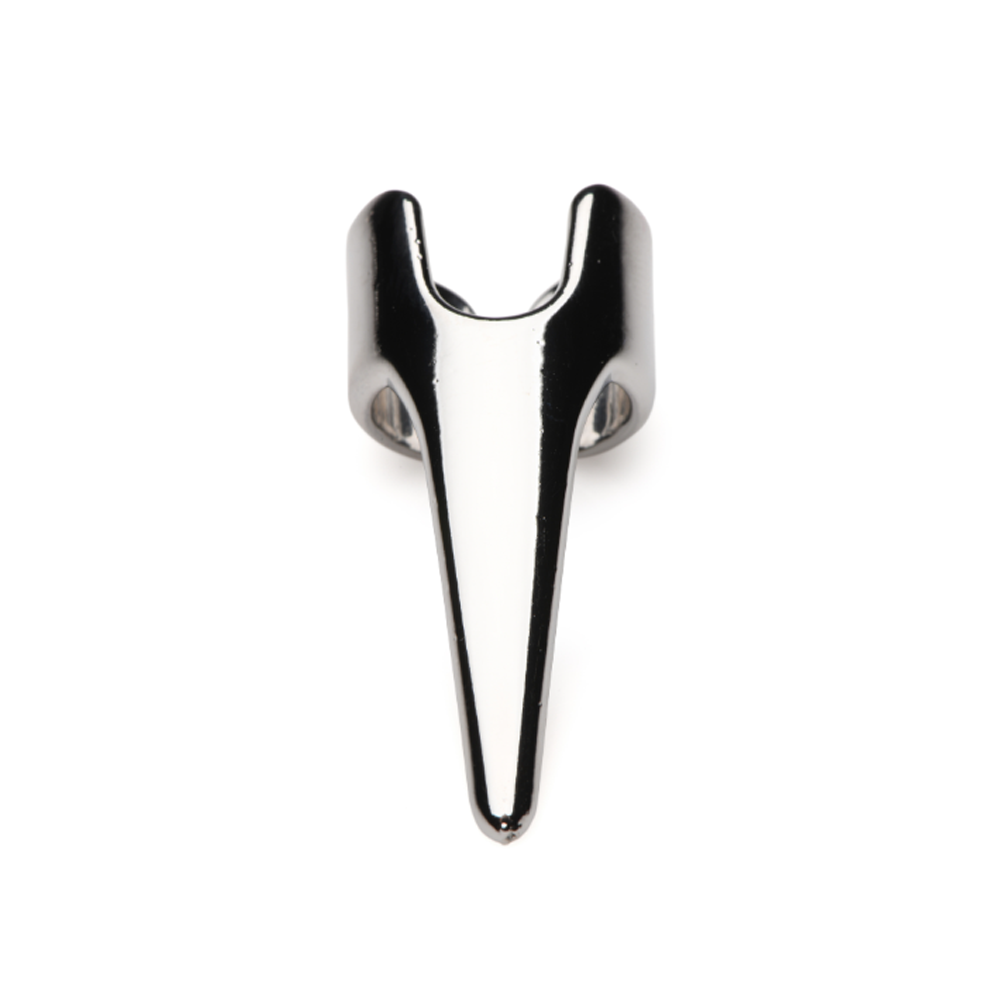 A silver-toned metal ring with a pointed claw design.