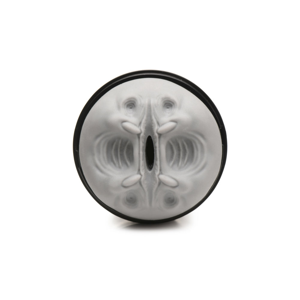 Gray TPE predator creature fantasy stroker with textured interior.