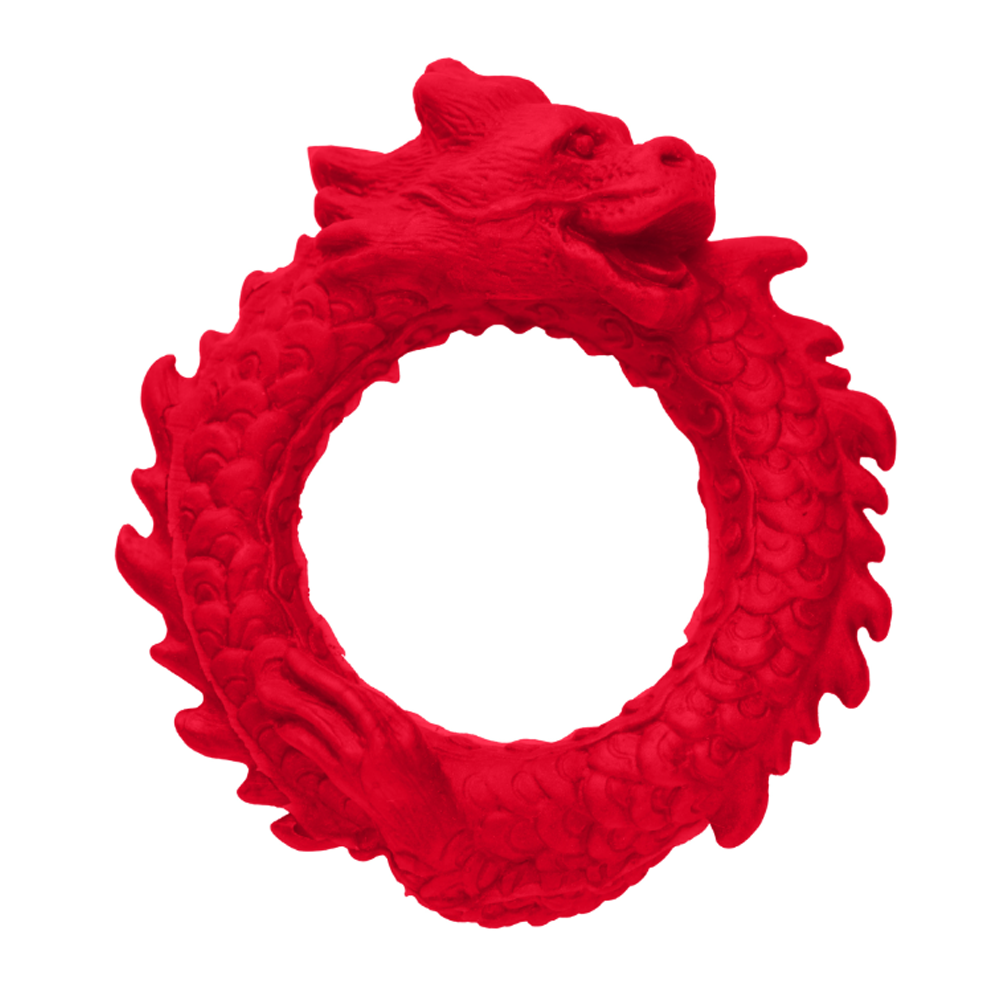 Red silicone dragon-shaped cock ring.