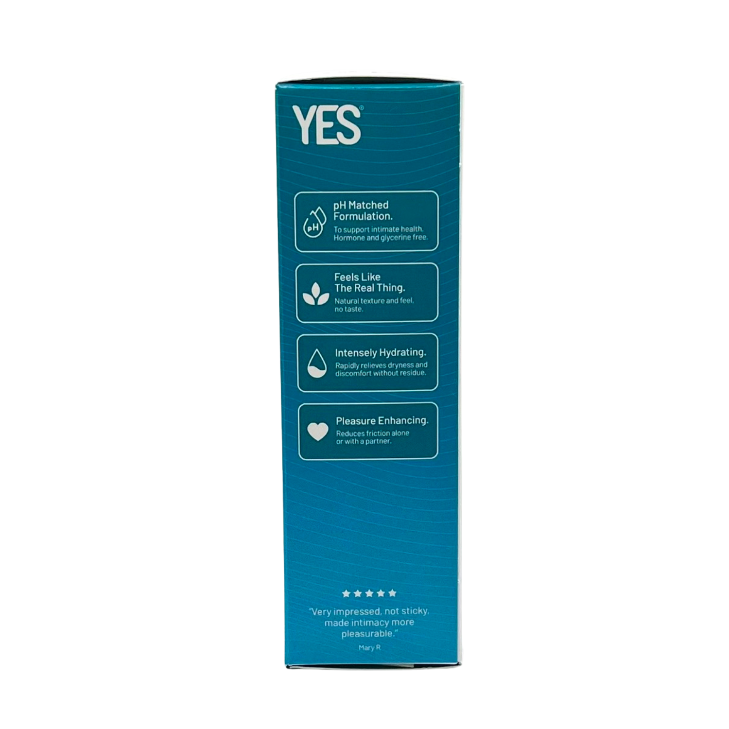 YES water-based organic lubricant with pH matched formulation.
