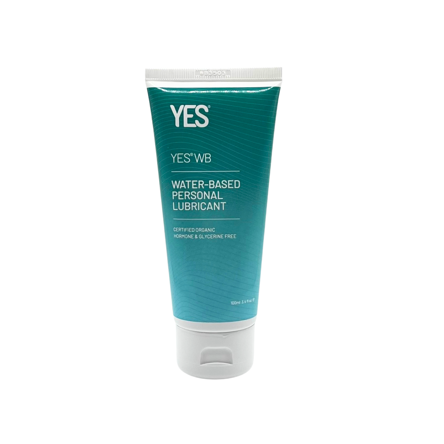 A tube of YES WB water-based personal lubricant.