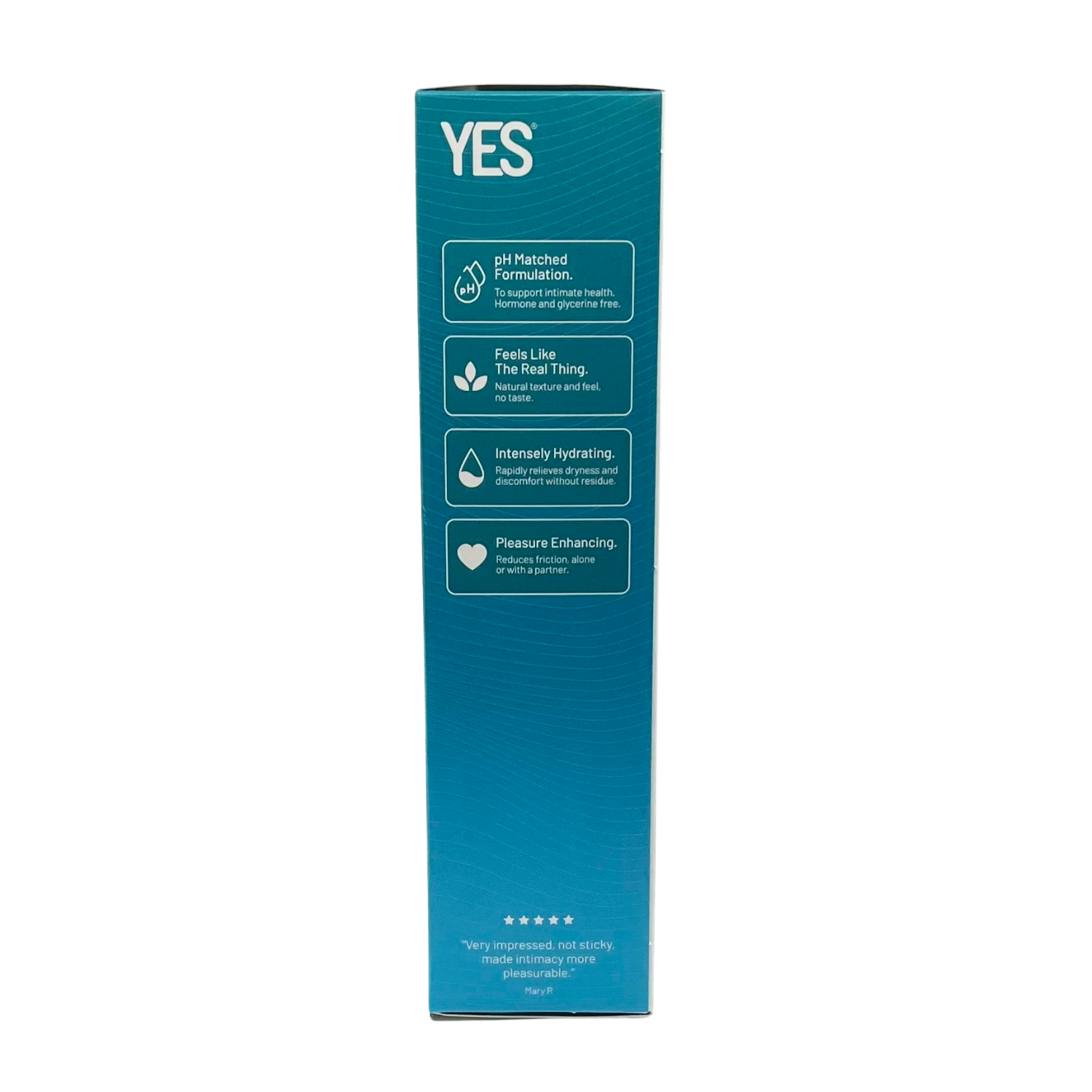 YES water-based organic lubricant with pH matched formulation.