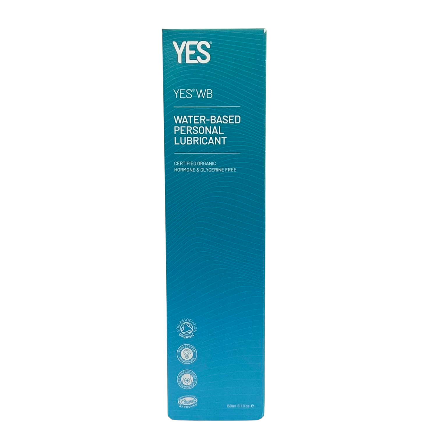 YES WB water-based personal lubricant in a blue box.
