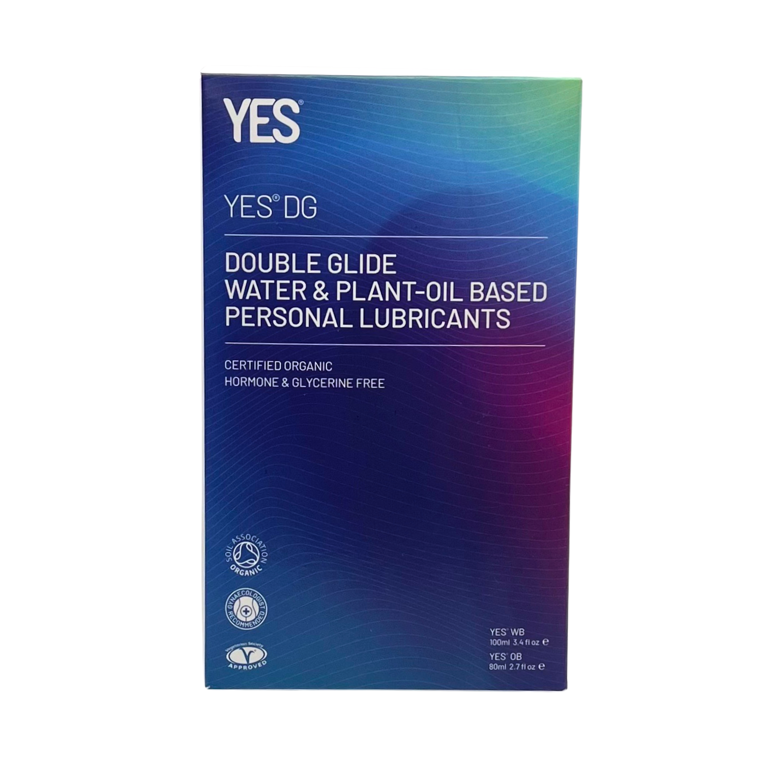 YES Double Glide Water and Plant-Oil Based Personal Lubricants box.