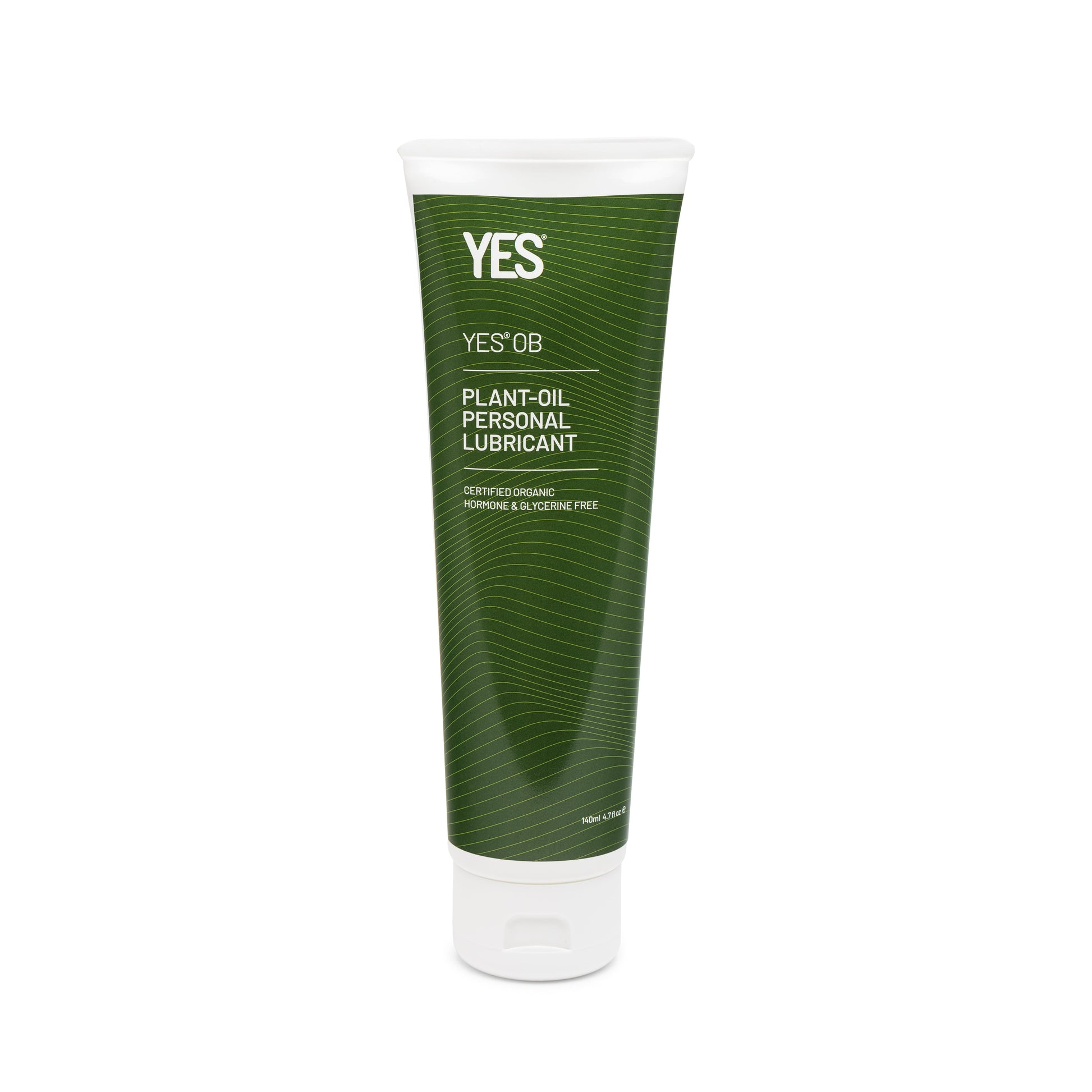 YES OB plant-oil personal lubricant in a green tube.